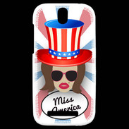 Coque HTC One SV Miss USA Chatain