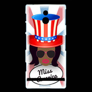 Coque Sony Xperia P Miss USA Black