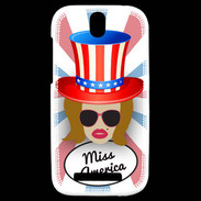 Coque HTC One SV Miss USA Rousse