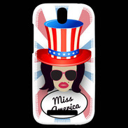 Coque HTC One SV Miss USA Brune