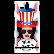 Coque Sony Xperia U Miss USA Brune