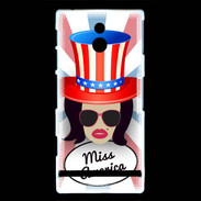 Coque Sony Xperia P Miss USA Brune