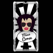 Coque Sony Xperia M Miss Corse Brune
