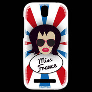 Coque HTC One SV Miss France Brune