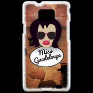 Coque Samsung Galaxy S2 Miss Guadeloupe Brune