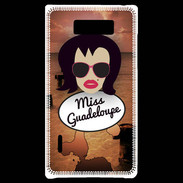 Coque LG Optimus L7 Miss Guadeloupe Brune