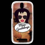 Coque HTC One SV Miss Guadeloupe Brune