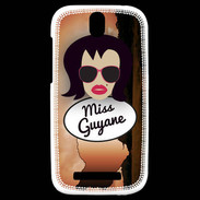 Coque HTC One SV Miss Guyane Brune