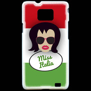 Coque Samsung Galaxy S2 Miss Italie Brune