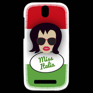 Coque HTC One SV Miss Italie Brune