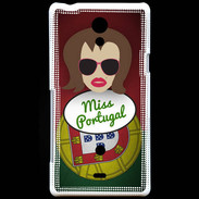 Coque Sony Xperia T Miss Portugal Chatain