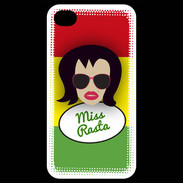 Coque iPhone 4 / iPhone 4S Miss Rasta Brune