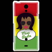 Coque Sony Xperia T Miss Rasta Black