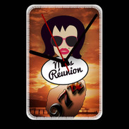 Grande pendule murale Miss Réunion Brune