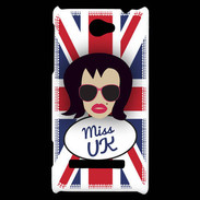 Coque HTC Windows Phone 8S Miss UK Brune
