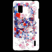 Coque LG Optimus G Skull en fleurs