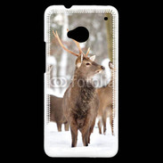 Coque HTC One Cerf et biche en troupeau