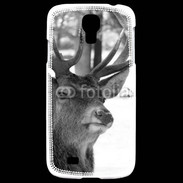 Coque Samsung Galaxy S4 Tête de Cerf en noir et blanc