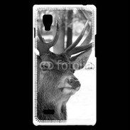 Coque LG Optimus L9 Tête de Cerf en noir et blanc