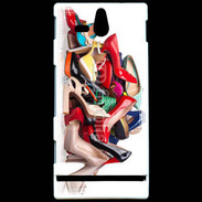 Coque Sony Xperia U Pêle mêle chaussures