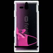 Coque Sony Xperia U Escarpins et sac à main rose