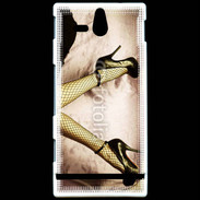 Coque Sony Xperia U Escarpins et bas resilles