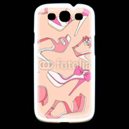 Coque Samsung Galaxy S3 Fond rose chaussures 