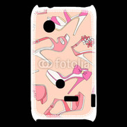 Coque Sony Xperia Typo Fond rose chaussures 