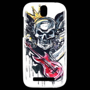 Coque HTC One SV Tête de mort et guitare