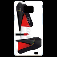 Coque Samsung Galaxy S2 Escarpins et tube de rouge à lèvres