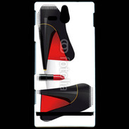 Coque Sony Xperia U Escarpins et tube de rouge à lèvres