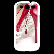 Coque Samsung Galaxy S3 Escarpins rouges et perles