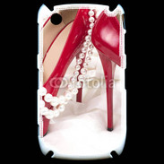 Coque Blackberry 8520 Escarpins rouges et perles