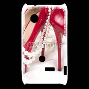 Coque Sony Xperia Typo Escarpins rouges et perles