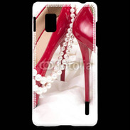 Coque LG Optimus G Escarpins rouges et perles