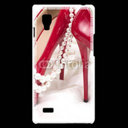 Coque LG Optimus L9 Escarpins rouges et perles