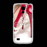 Coque Samsung Galaxy S4mini Escarpins rouges et perles