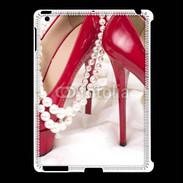 Coque iPad 2/3 Escarpins rouges et perles