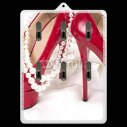 Porte clés Escarpins rouges et perles