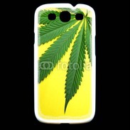 Coque Samsung Galaxy S3 Feuille de cannabis sur fond jaune