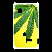 Coque Sony Xperia Typo Feuille de cannabis sur fond jaune