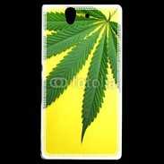 Coque Sony Xperia Z Feuille de cannabis sur fond jaune
