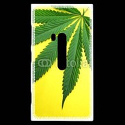 Coque Nokia Lumia 920 Feuille de cannabis sur fond jaune