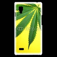 Coque LG Optimus L9 Feuille de cannabis sur fond jaune