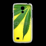 Coque Samsung Galaxy S4mini Feuille de cannabis sur fond jaune