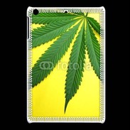 Coque iPadMini Feuille de cannabis sur fond jaune