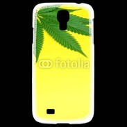 Coque Samsung Galaxy S4 Feuille de cannabis sur fond jaune 2