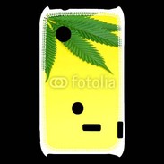Coque Sony Xperia Typo Feuille de cannabis sur fond jaune 2