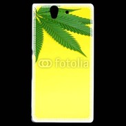 Coque Sony Xperia Z Feuille de cannabis sur fond jaune 2