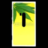Coque Nokia Lumia 920 Feuille de cannabis sur fond jaune 2